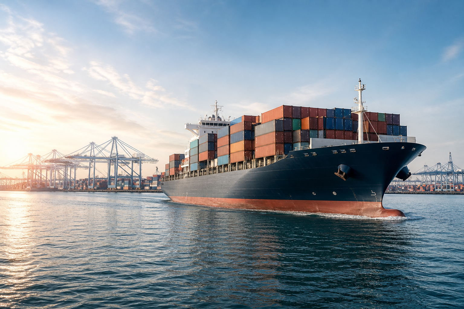 Container ship carrying ocean freight